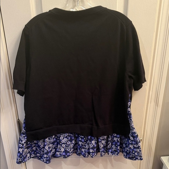 Kate Spade Black Broome Street black knit and floral top. Size XXL - Picture 3 of 6